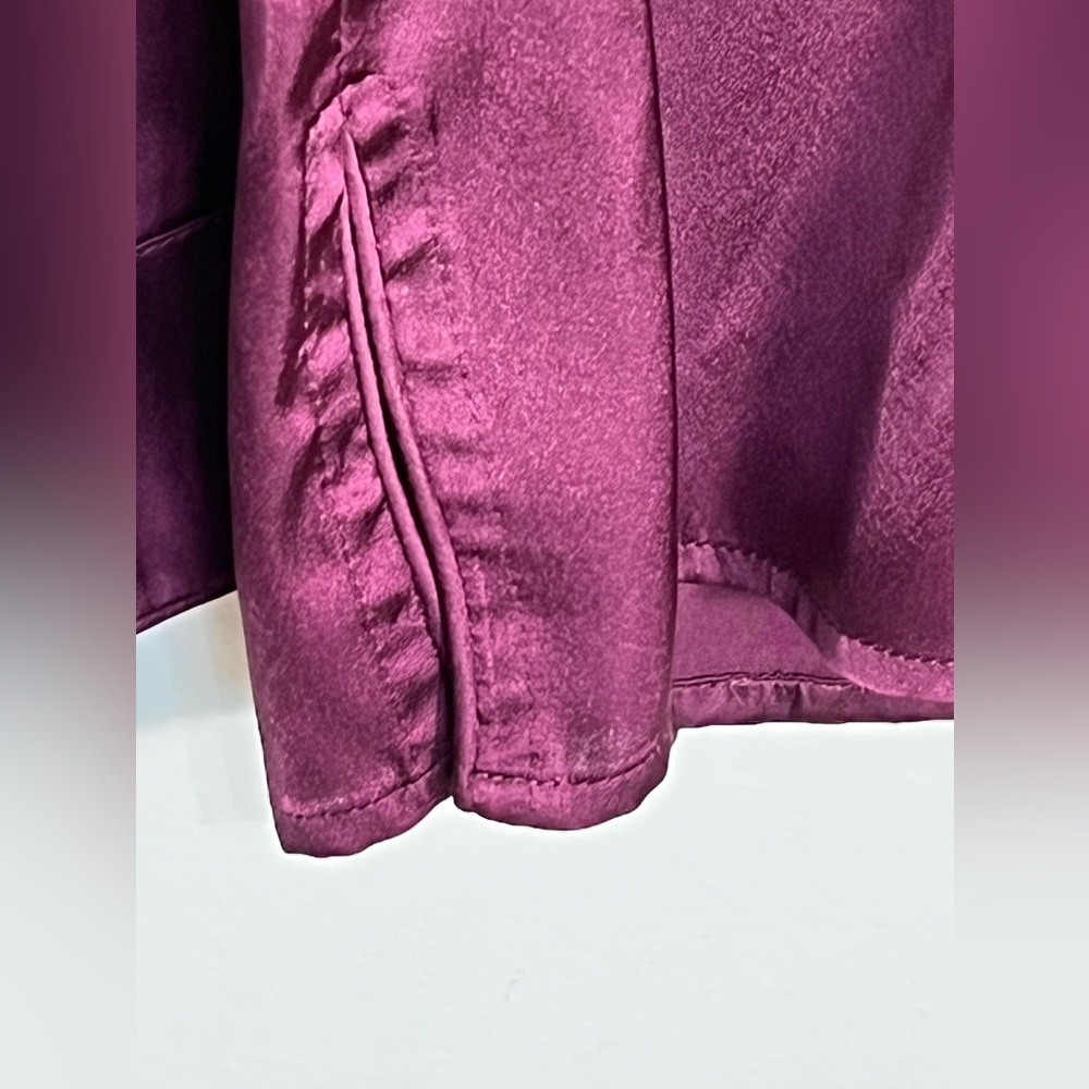 ASOS Maroon Embroidered Back Button Up Top size 4 - Picture 6 of 10